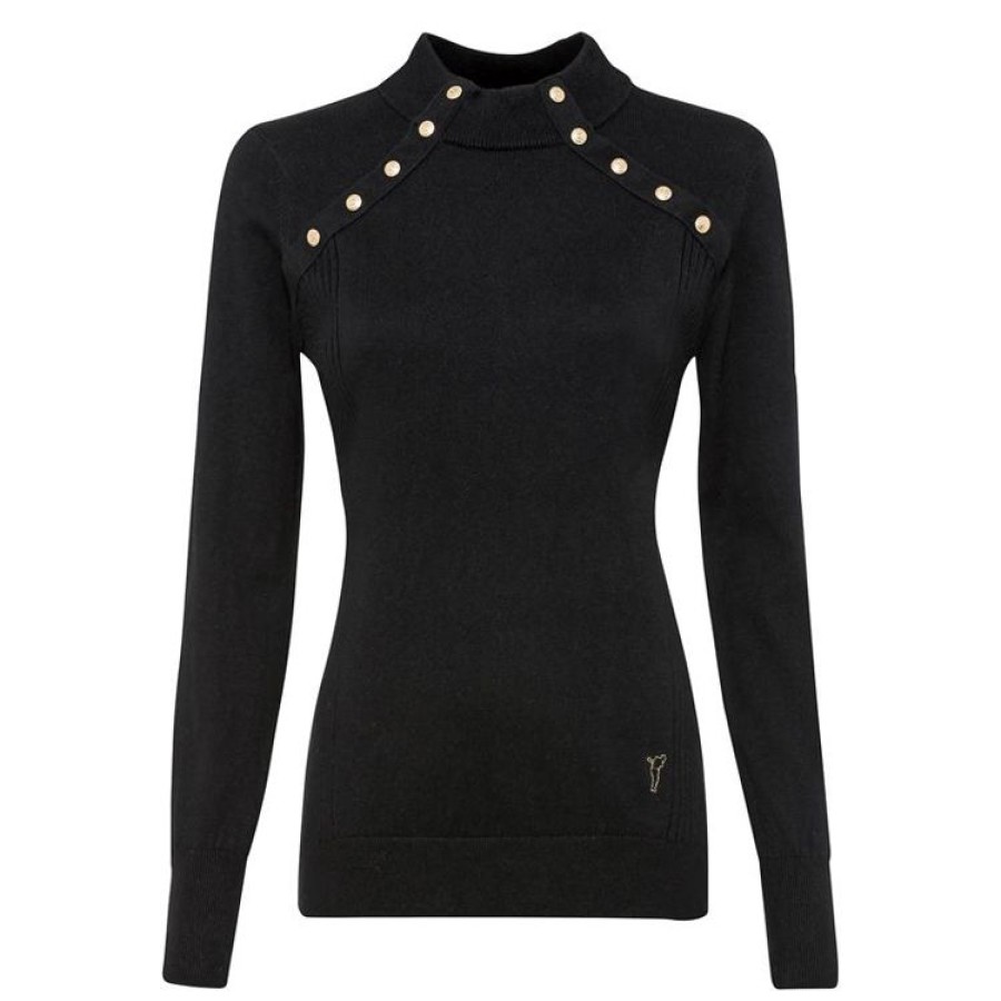 Golfino Jupes & Robes | Golfino - Pullover Golden Touch Femme - Noir