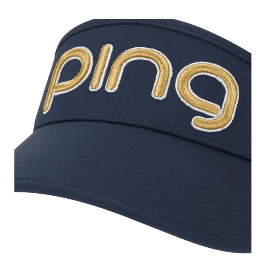 Ping Casquettes & Visieres | Ping Visiere G Le3 Visor 233 Navy Gold Femme