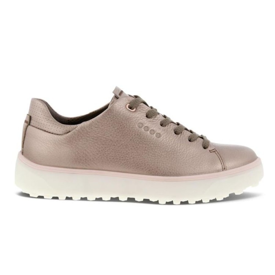 Ecco Femmes | Ecco - Chaussures Golf Tray Femme - Gris Dore