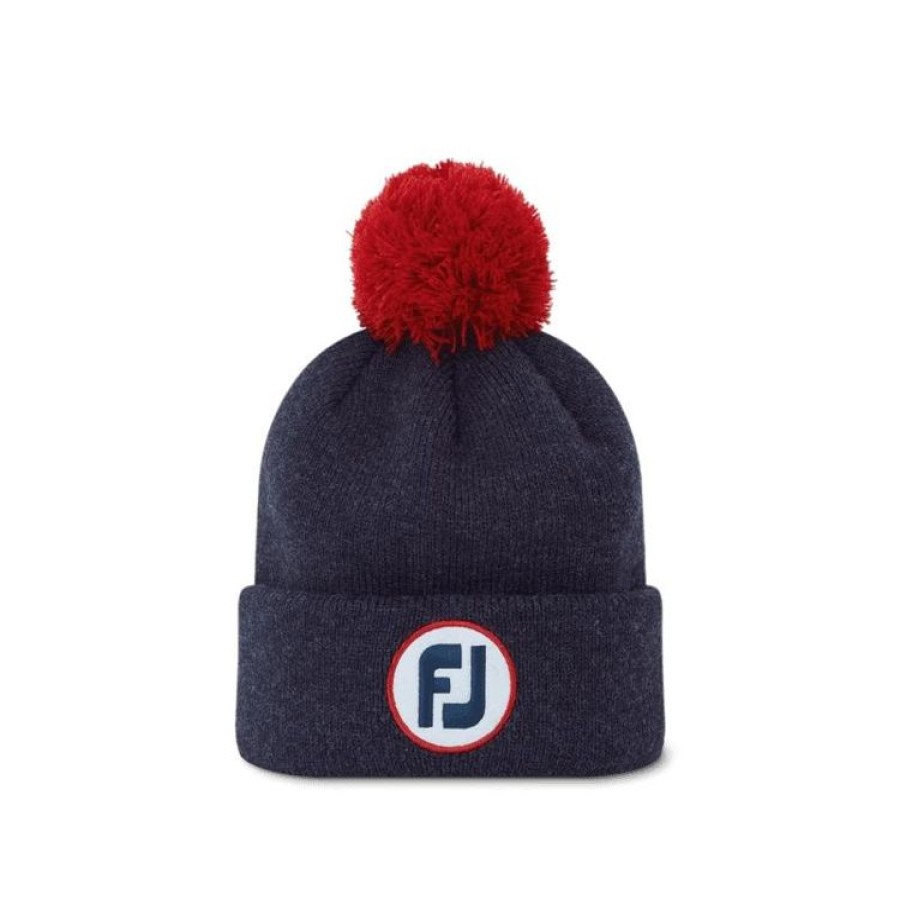 Footjoy Bonnets & Bandeaux | Footjoy - Bonnet Solid Pom Pom Hthr