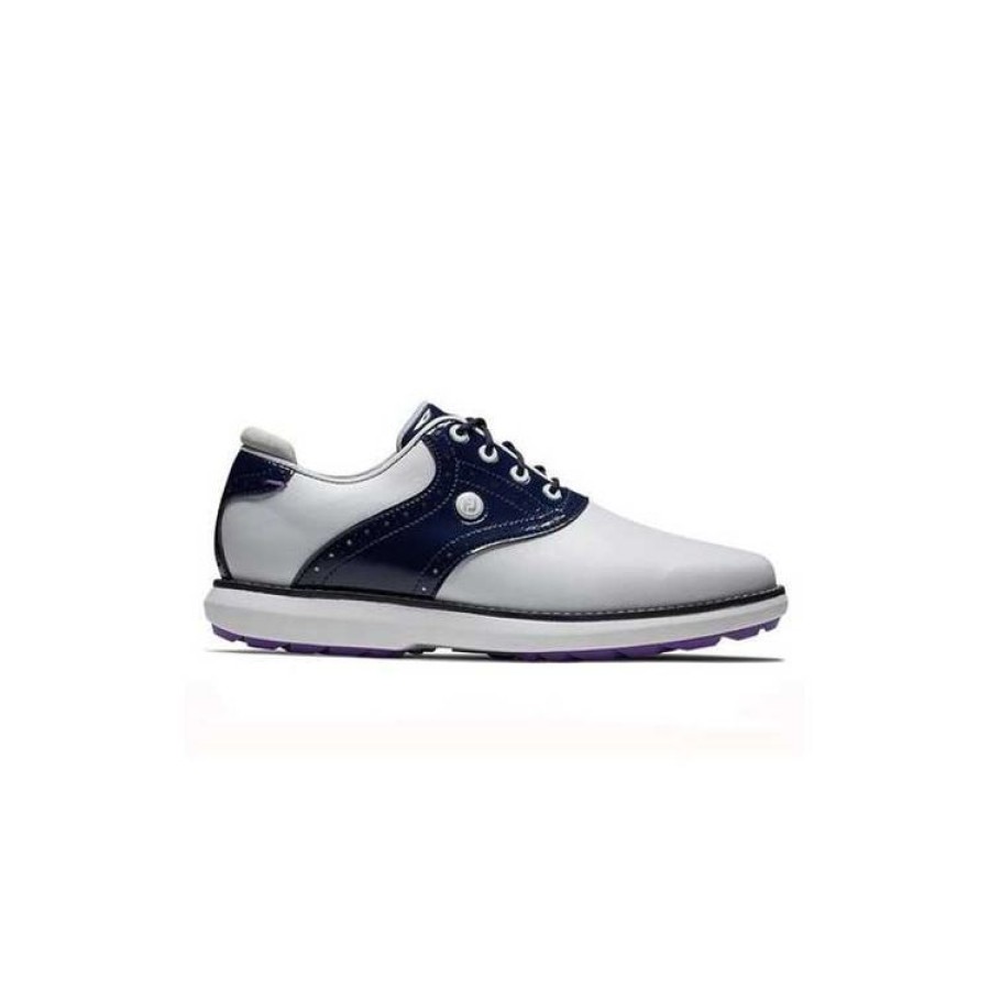 Footjoy Femmes | Footjoy - Chaussures Traditions Femme - Blanc/Marine/Violet