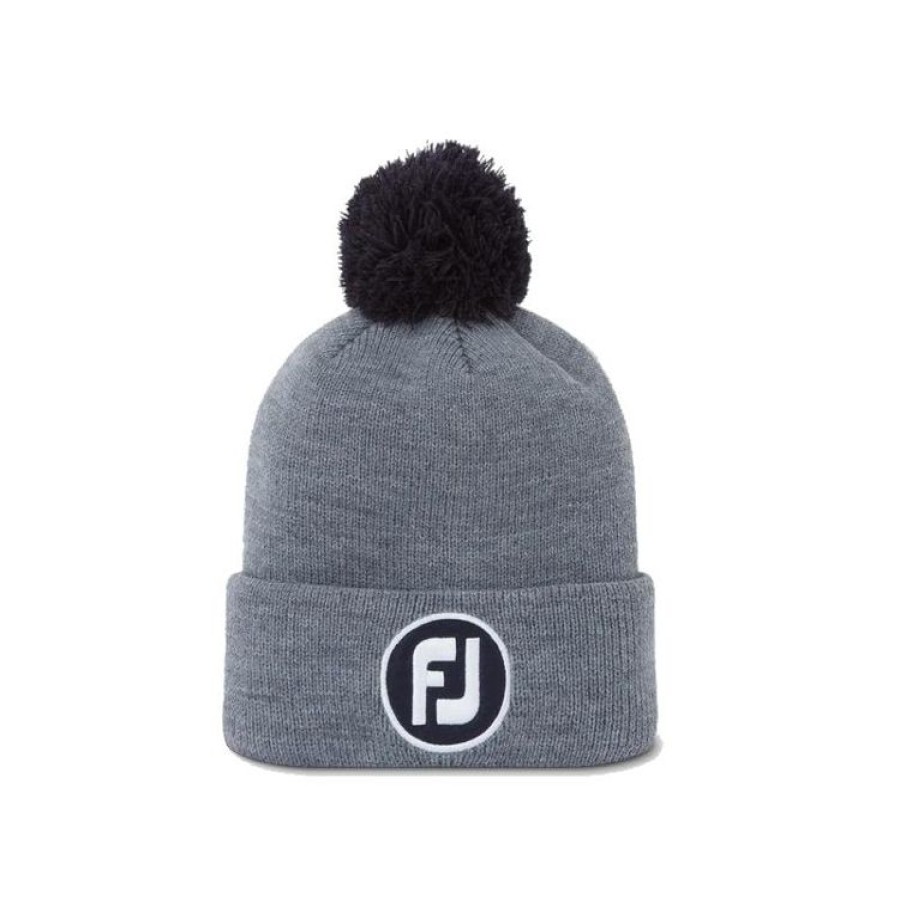 Footjoy Bonnets & Bandeaux | Footjoy - Bonnet A Pompom Uni - Gris