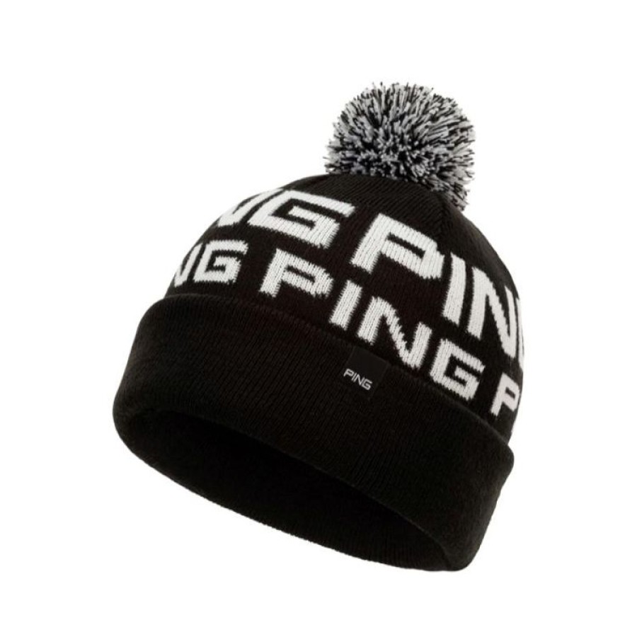 Ping Bonnets & Bandeaux | Ping - Bonnet Pompon - Noir/Blanc