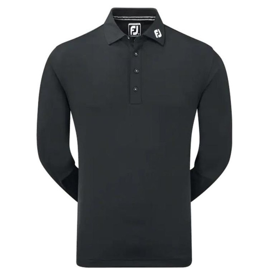 Footjoy Polos | Footjoy - Polo Manches Longues Thermocool - Noir