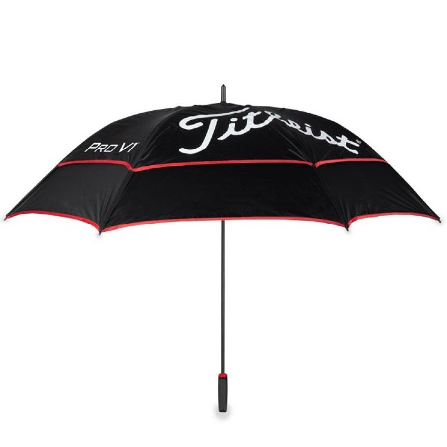 Titleist Parapluies De Golf | Titleist - Parapluies Tour Double Canopy - Noir-Rouge