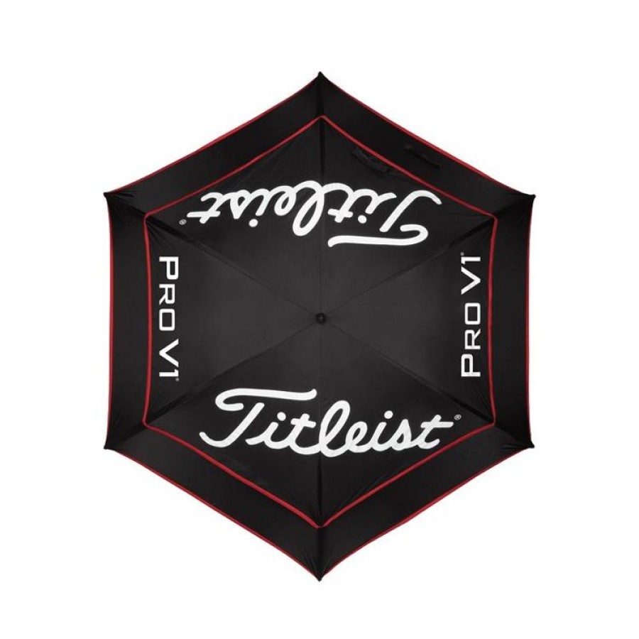 Titleist Parapluies De Golf | Titleist - Parapluies Tour Double Canopy - Noir-Rouge