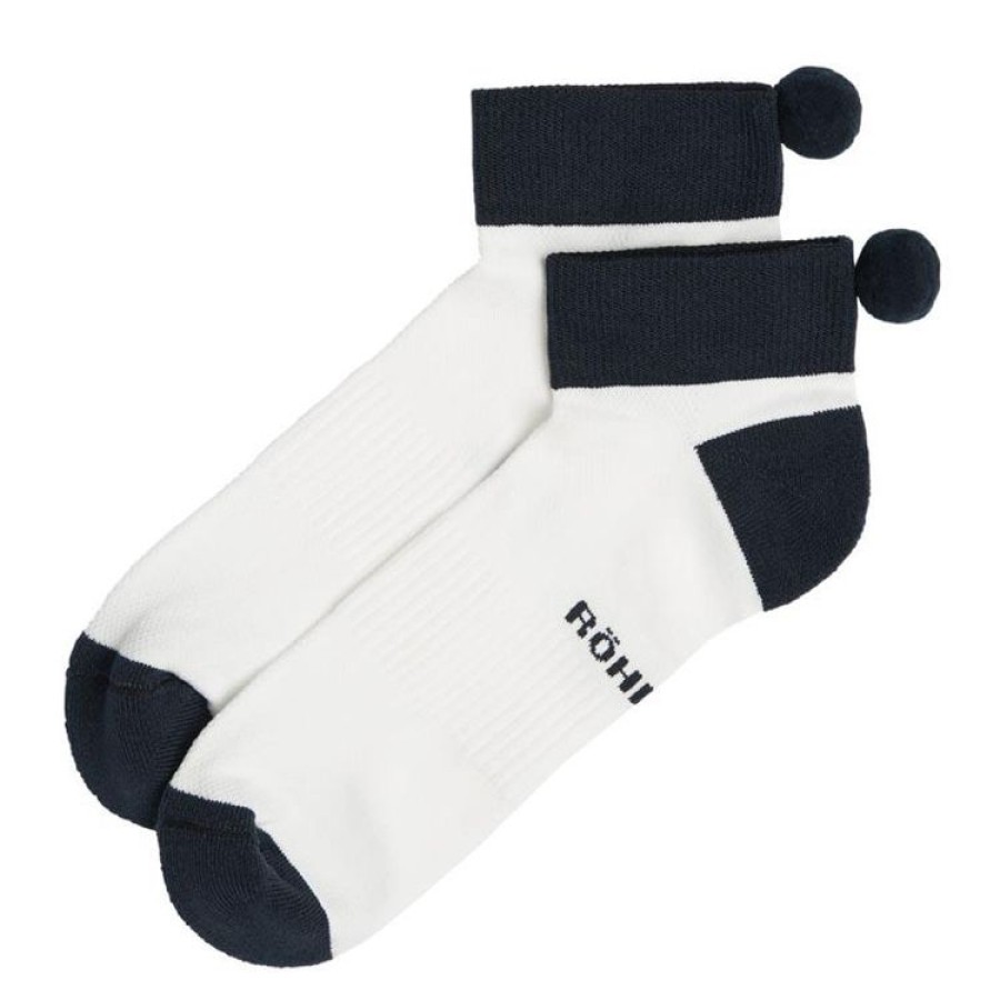 Rohnisch Ceintures | Rohnisch - 2 Paires De Chaussettes A Pompom Femme - Marine