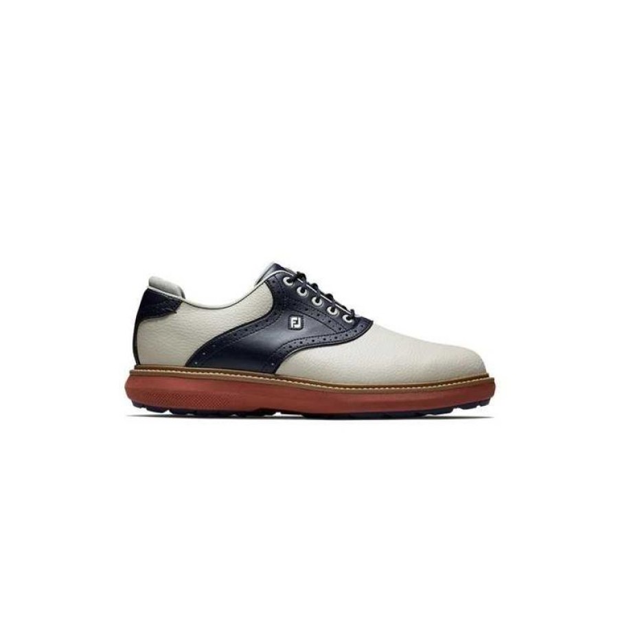 Footjoy Hommes | Footjoy - Chaussures Homme Spikeless Traditions - Vanille/Marine