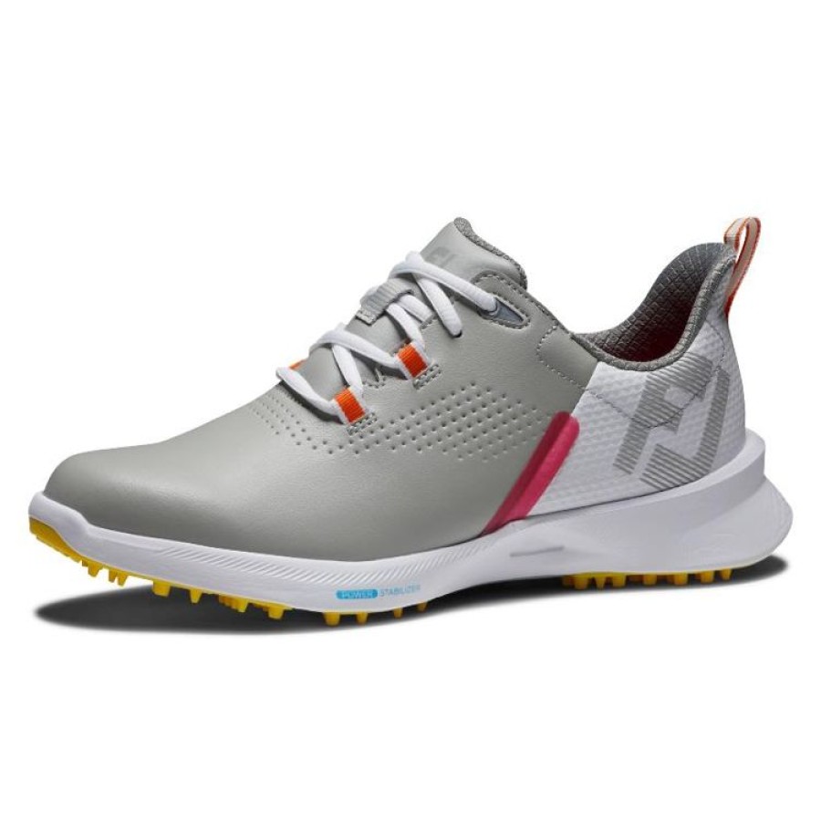 Footjoy Femmes | Footjoy - Chaussures Fuel Femme - Gris/Jaune/Rose