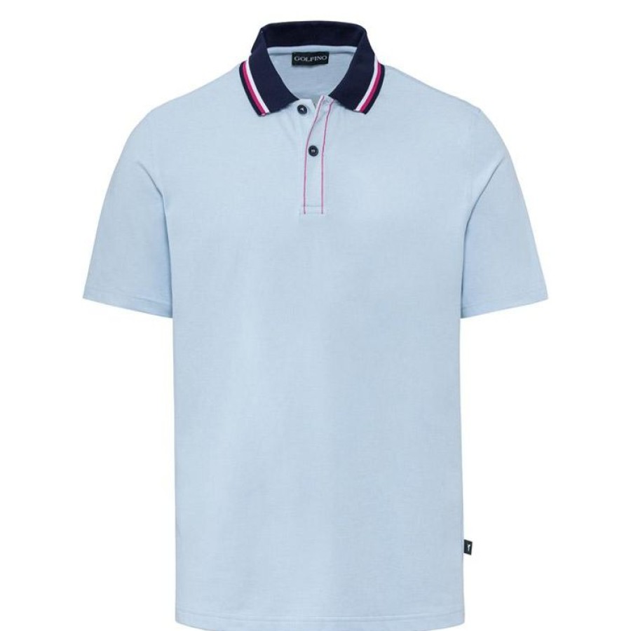 Golfino Polos | Golfino - Polo Mediterranean Breeze - Bleu Pale