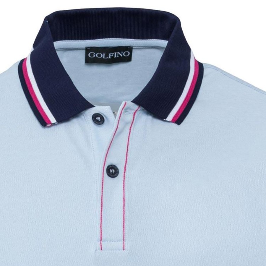 Golfino Polos | Golfino - Polo Mediterranean Breeze - Bleu Pale