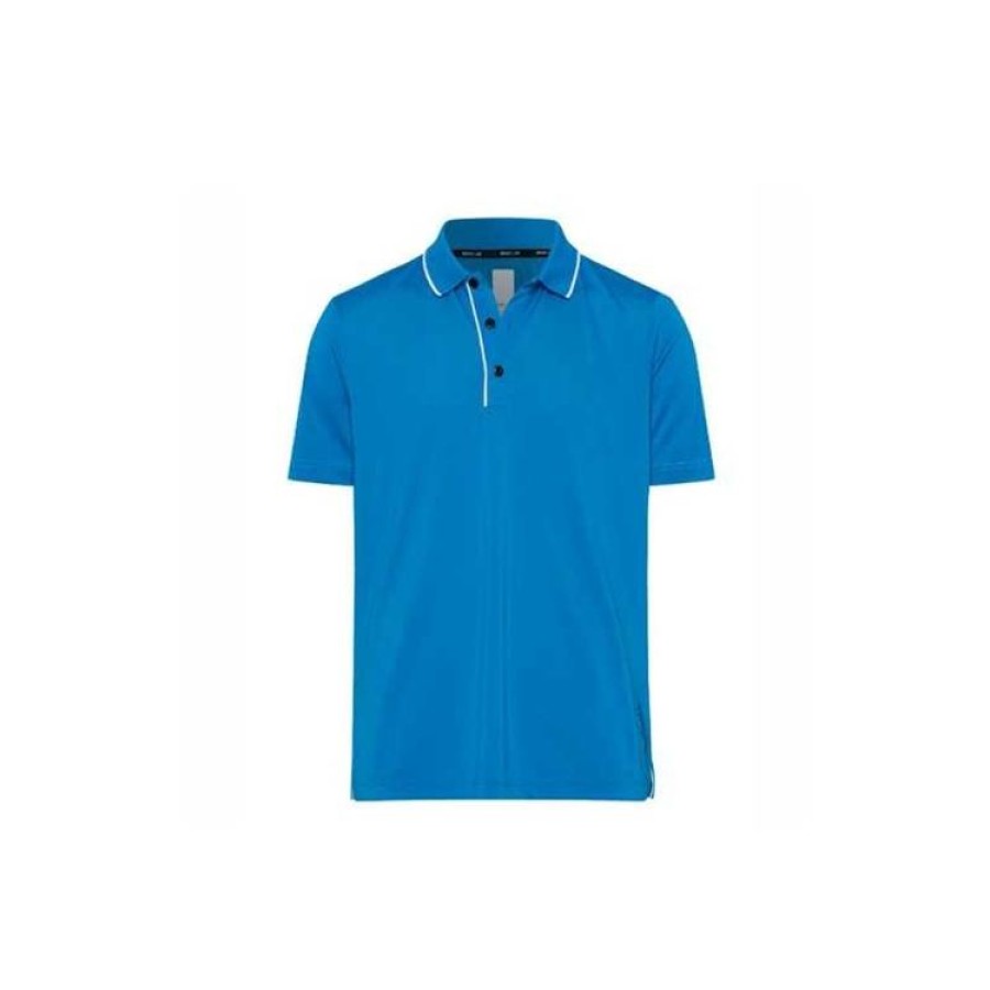 Brax Polos | Brax - Polo Loris Manches Courtes Homme - Bleu Electrique