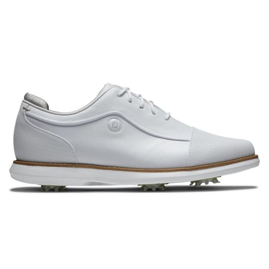 Footjoy Femmes | Footjoy Chaussures Femme Traditions Shield Tip Blanc