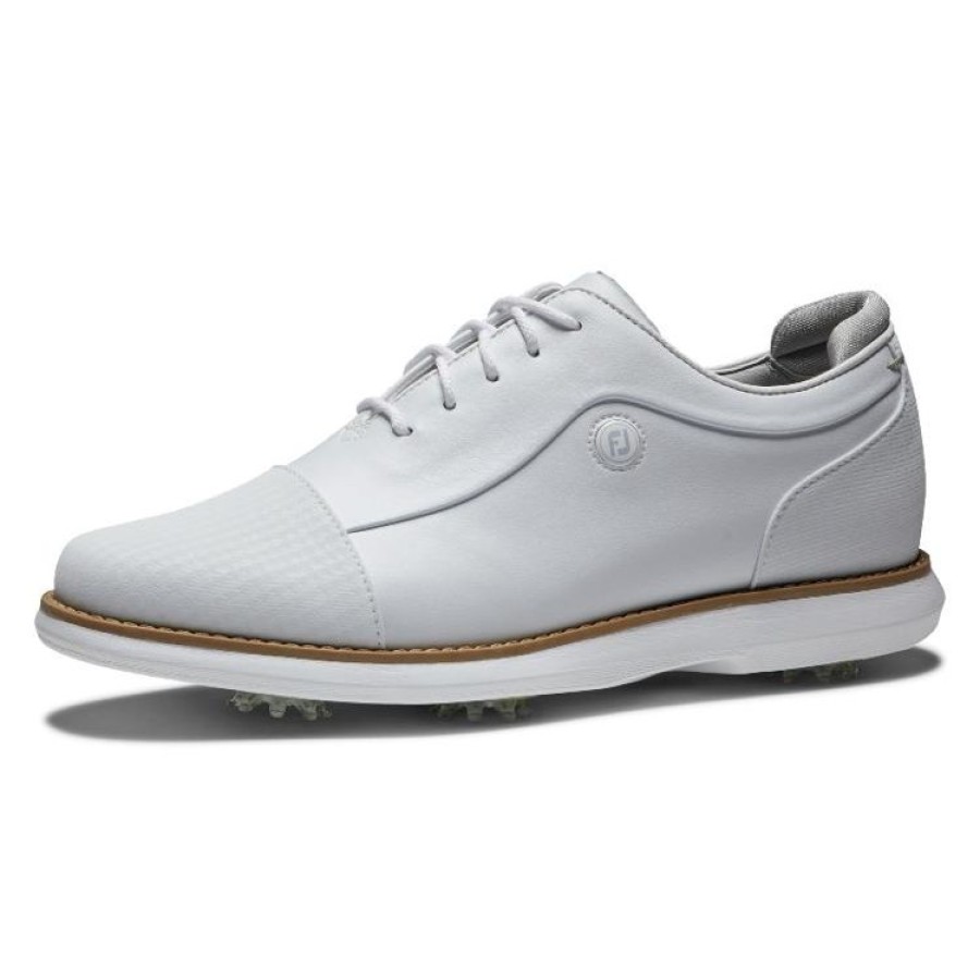 Footjoy Femmes | Footjoy Chaussures Femme Traditions Shield Tip Blanc