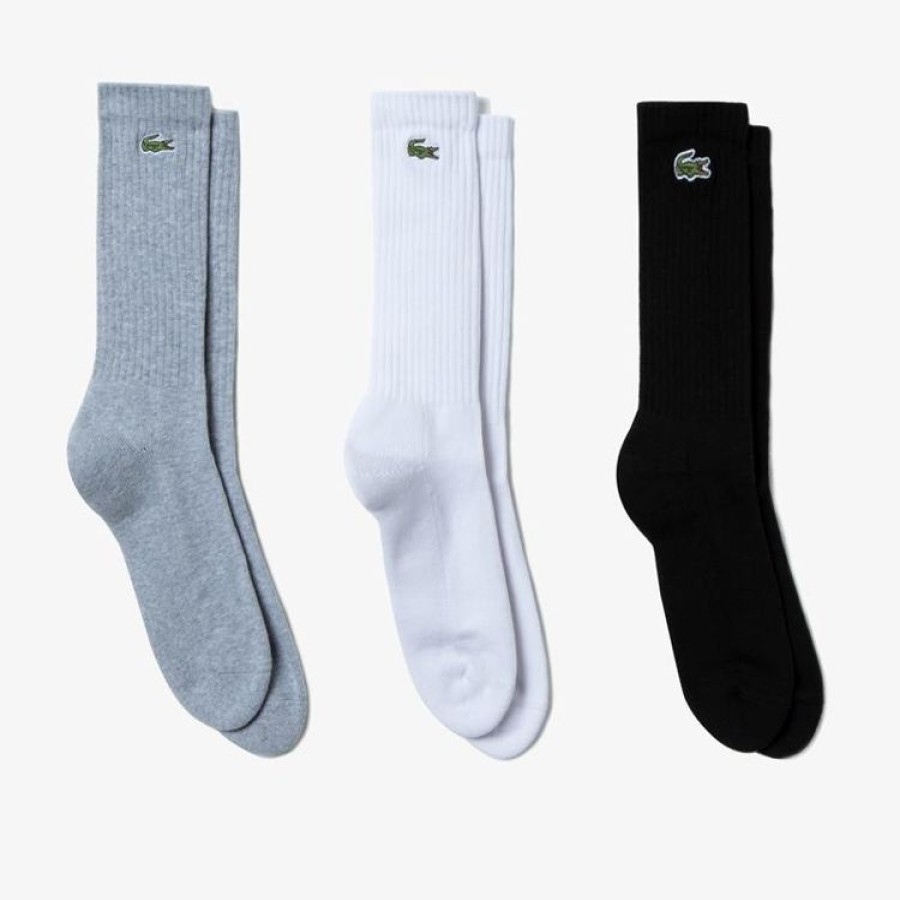 Lacoste Ceintures | Lacoste - Lot De 3 Paires De Chaussettes - Noir-Gris-Blanc