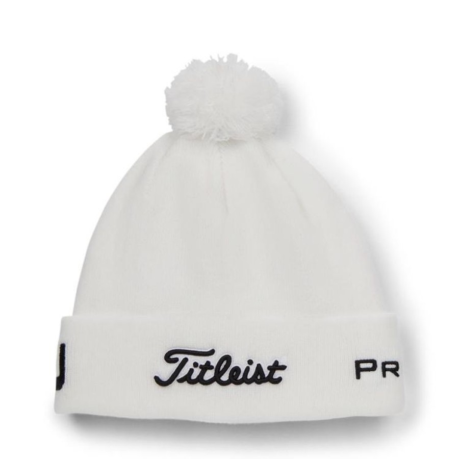 Titleist Bonnets & Bandeaux | Titleist - Bonnet Tour Pompom - Blanc