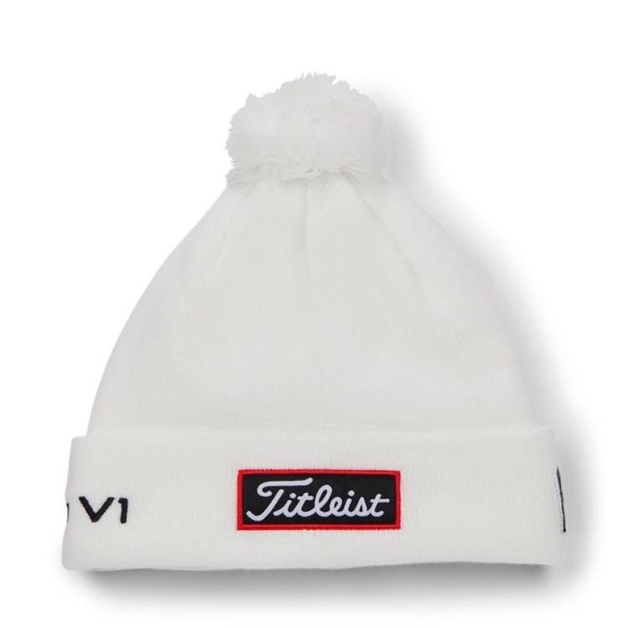 Titleist Bonnets & Bandeaux | Titleist - Bonnet Tour Pompom - Blanc