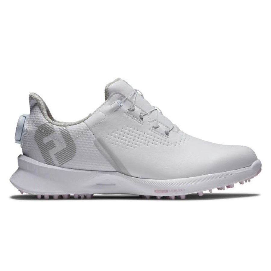 Footjoy Femmes | Footjoy - Chaussures Fuel Femme - Boa - Blanc/Blanc/Rose