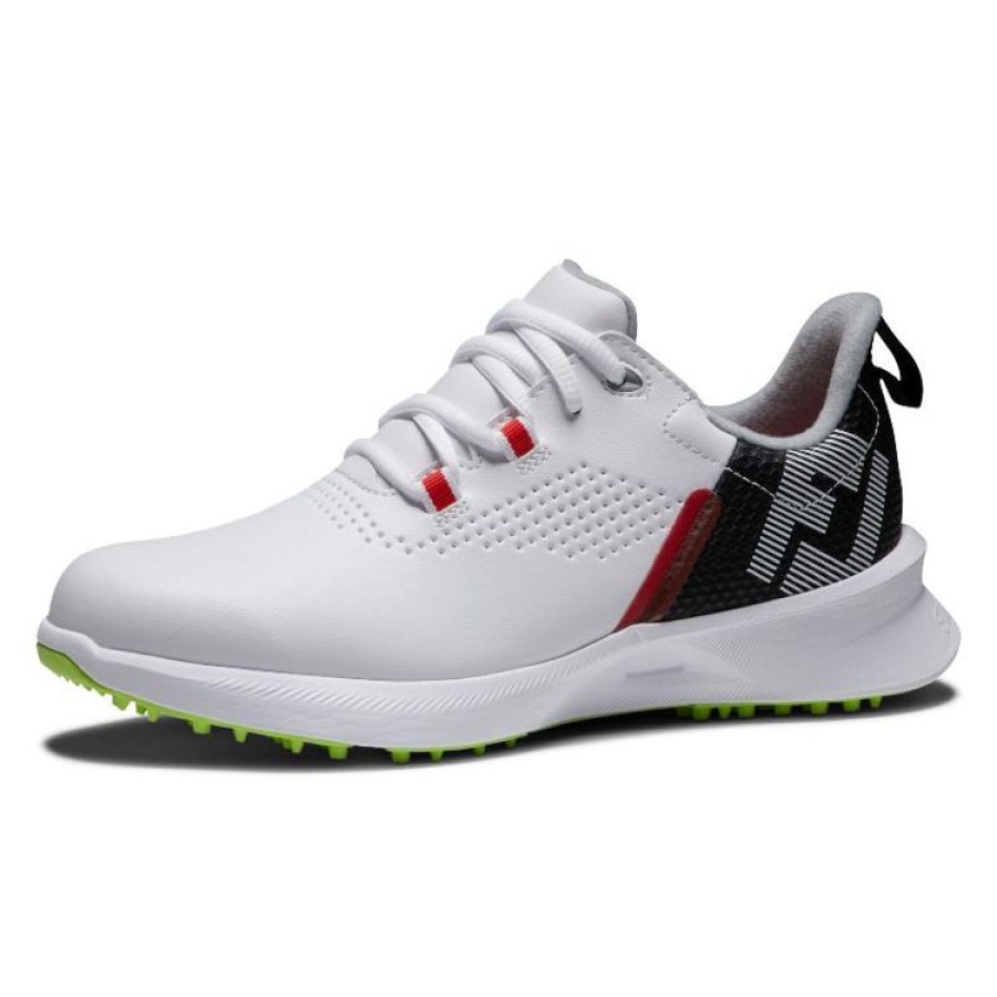 Footjoy Junior | Footjoy - Chaussures Fuel Junior - Blanc/Noir/Rouge/Vert