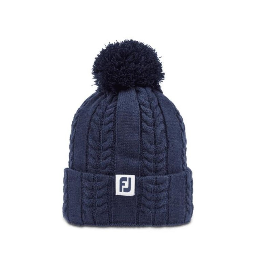 Footjoy Bonnets & Bandeaux | Footjoy - Bonnet Fj Knit Bobble Nv Mixte