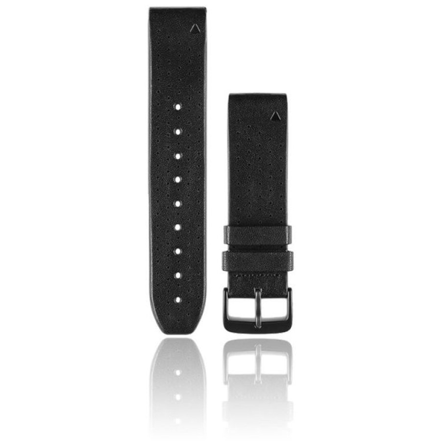 Garmin Accessoires Montres Et Gps | Garmin - Bracelet Cuir Perfore Quickfit 22Mm - Noir