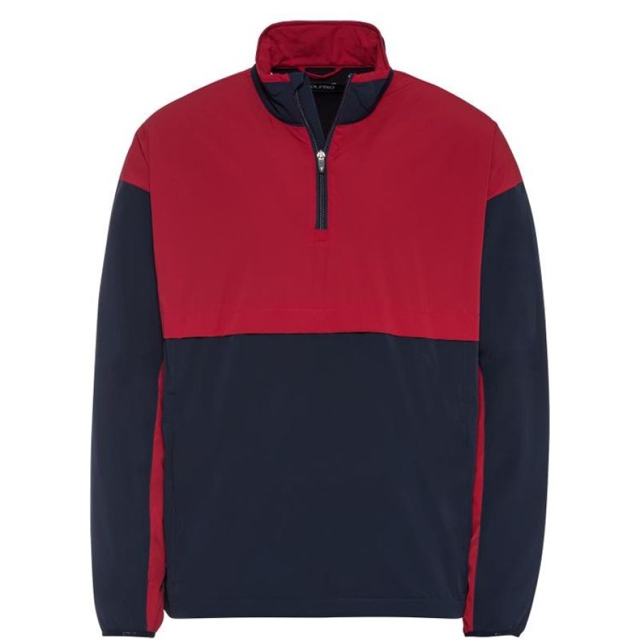 Golfino Shorts & Bermudas | Golfino - Pull Deperlant 1/4 Zip The Muirfield - Crimson