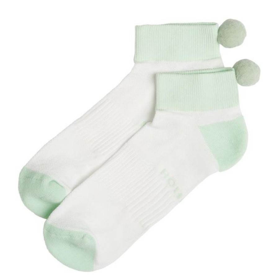 Rohnisch Ceintures | Rohnisch - 2 Paires De Chaussettes A Pompom Femme - Vert Clair